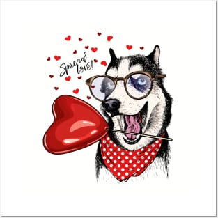 Spread Love Dog Posters and Art